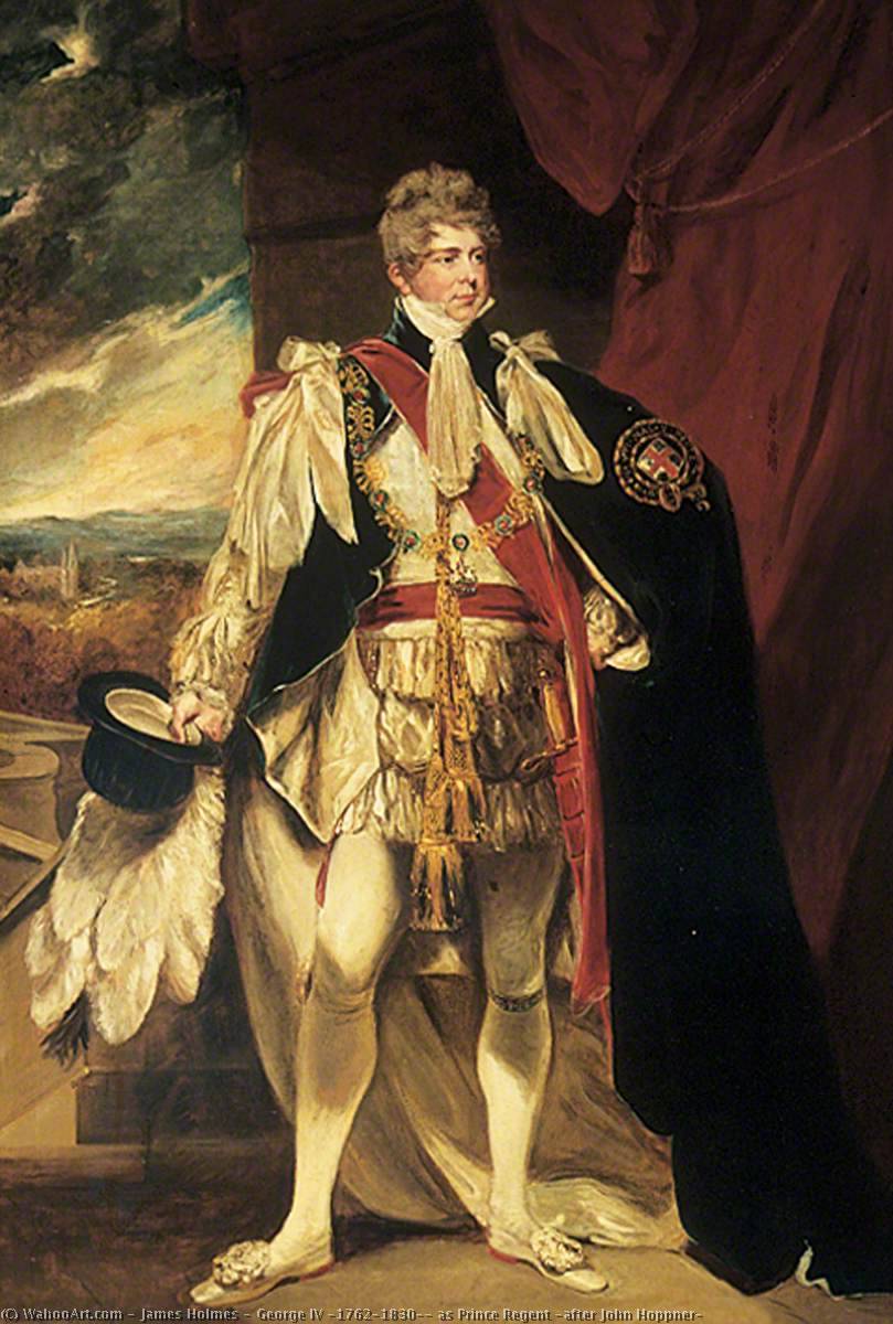 Order Paintings Reproductions George IV (1762–1830), as Prince Regent (after John Hoppner) by James Holmes (1777-1860) | ArtsDot.com