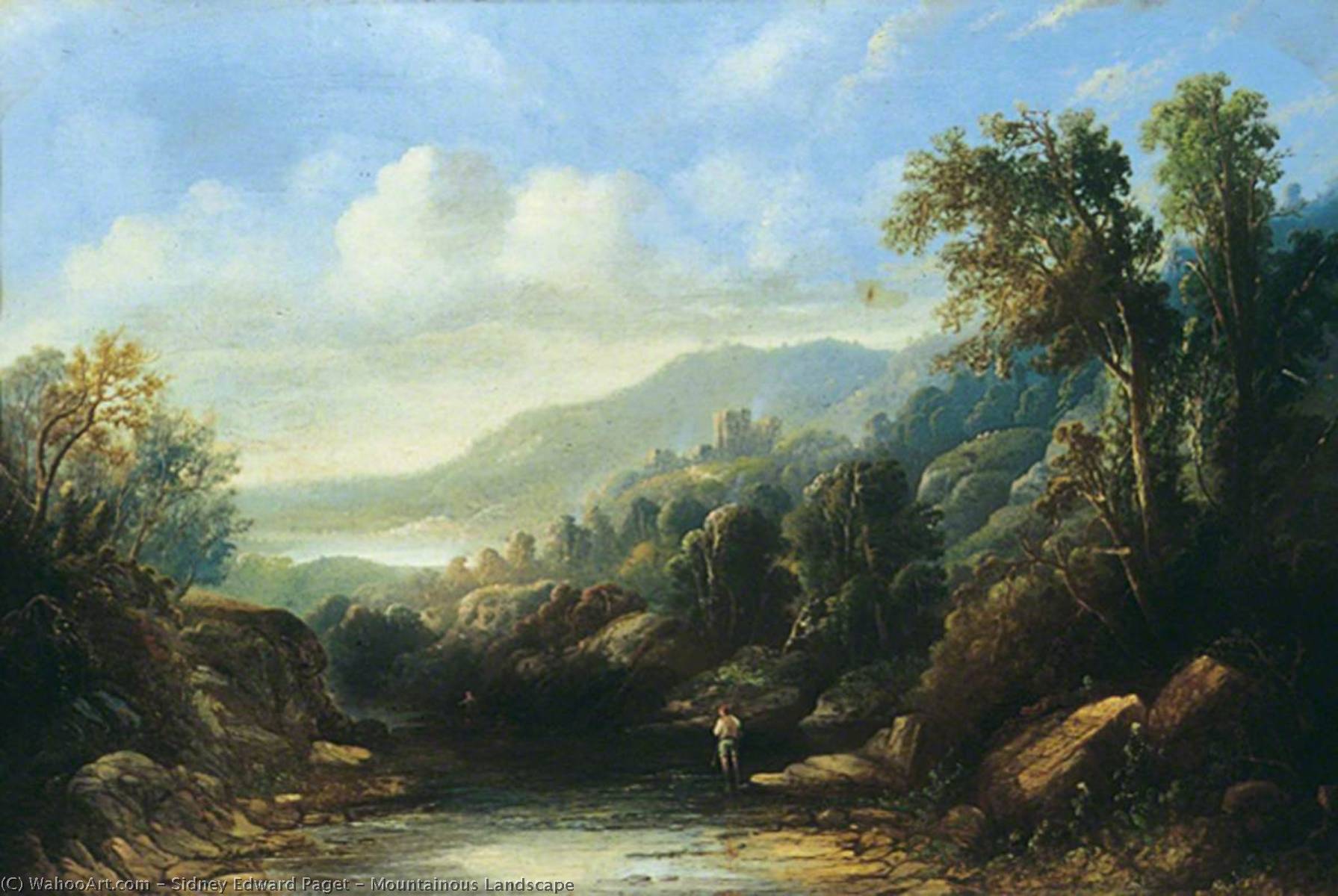Buy Museum Art Reproductions Mountainous Landscape by Sidney Edward Paget (1860-1908) | ArtsDot.com