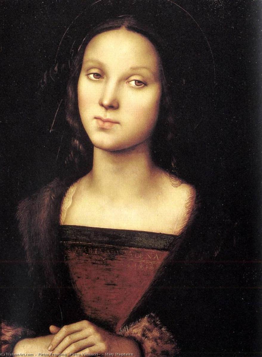 购买 博物馆艺术复制品，艺术复制品，绘画复制品，博物馆质量版画，美术复制品，着名绘画复制品，博物馆品质复制品，帆布艺术版画 Mary Magdalen 。, 1500 通过 Pietro Perugino (Pietro Vannucci) (1446-1523) | ArtsDot.com
