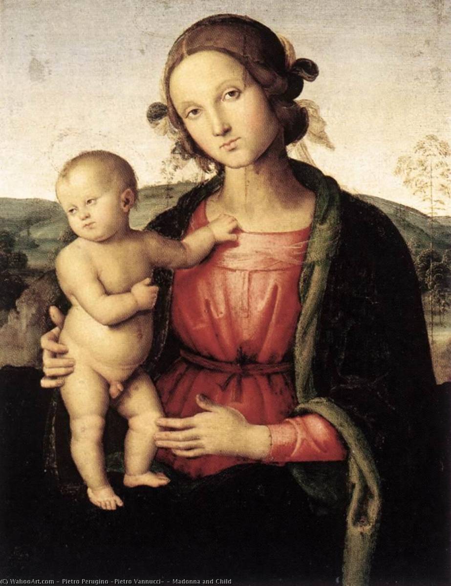 Order Paintings Reproductions Madonna and Child by Pietro Perugino (Pietro Vannucci) (1446-1523) | ArtsDot.com