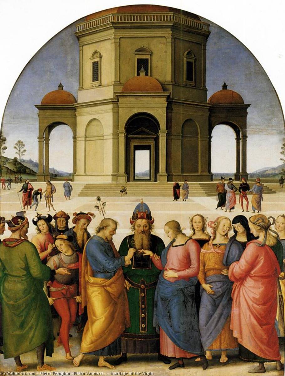 順序 絵画のコピー 処女の結婚, 1504 バイ Pietro Perugino (Pietro Vannucci) (1446-1523) | ArtsDot.com