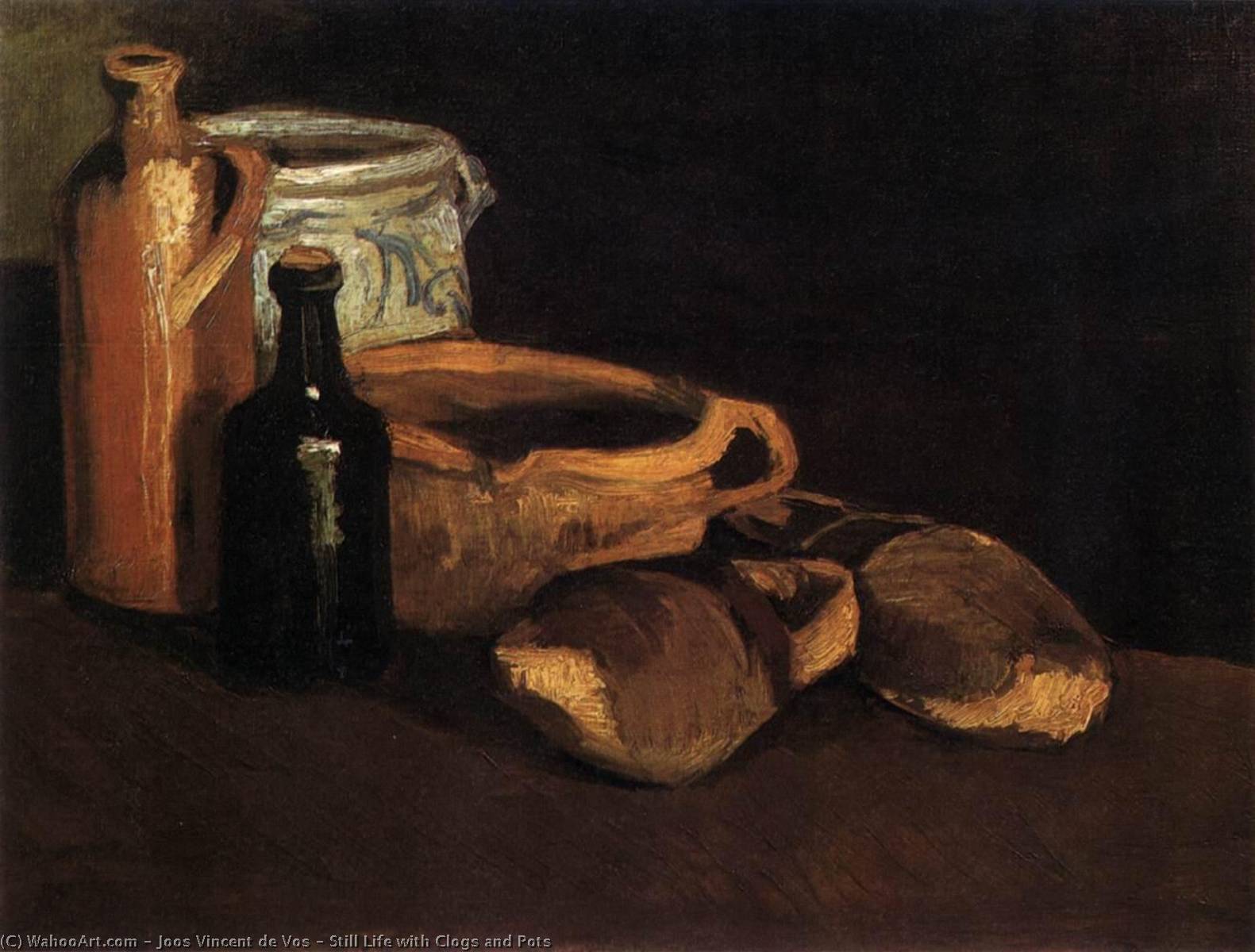 Order Oil Painting Replica Still Life with Clogs and Pots, 1884 by Joos Vincent De Vos (1853-1890, Netherlands) | ArtsDot.com