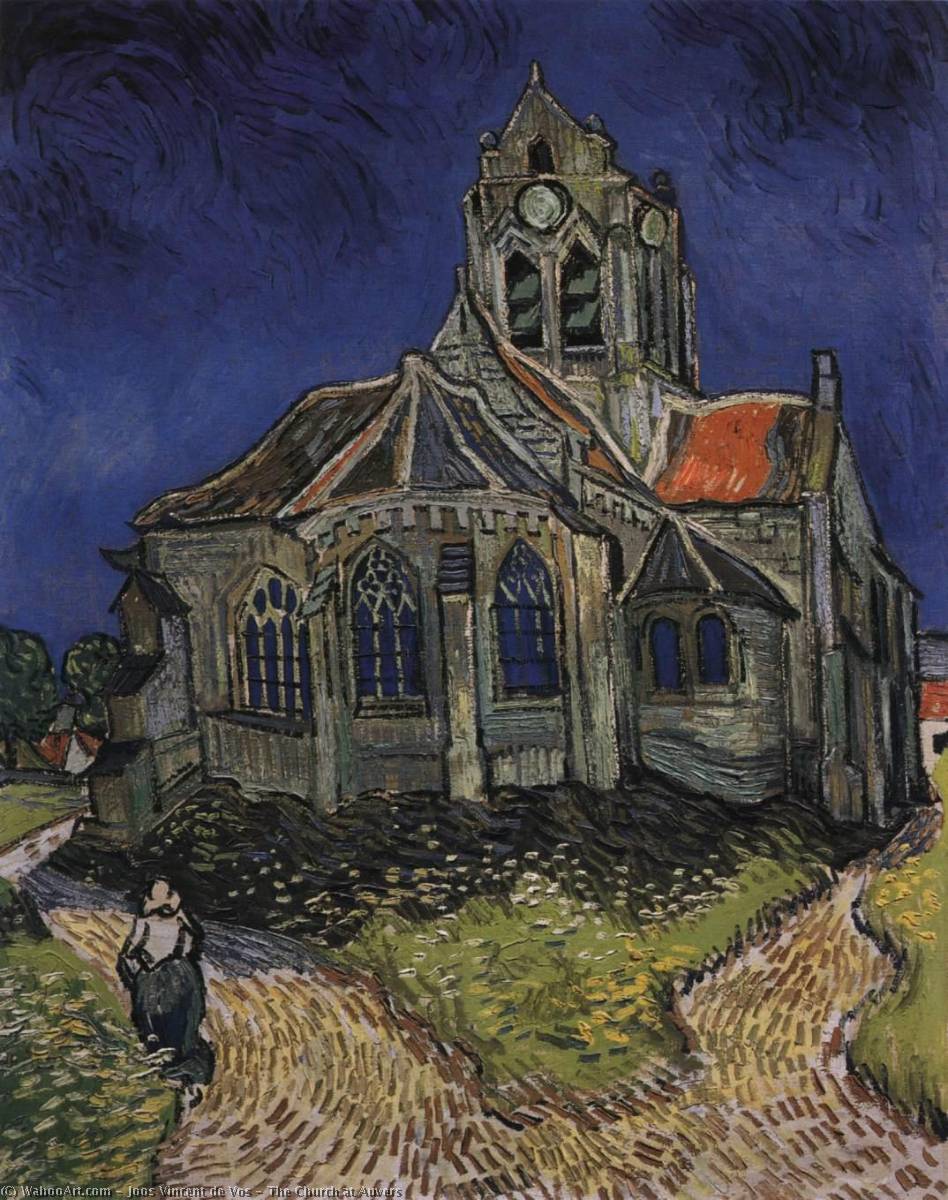 Buy Museum Art Reproductions The Church at Auvers, 1890 by Joos Vincent De Vos (1853-1890, Netherlands) | ArtsDot.com