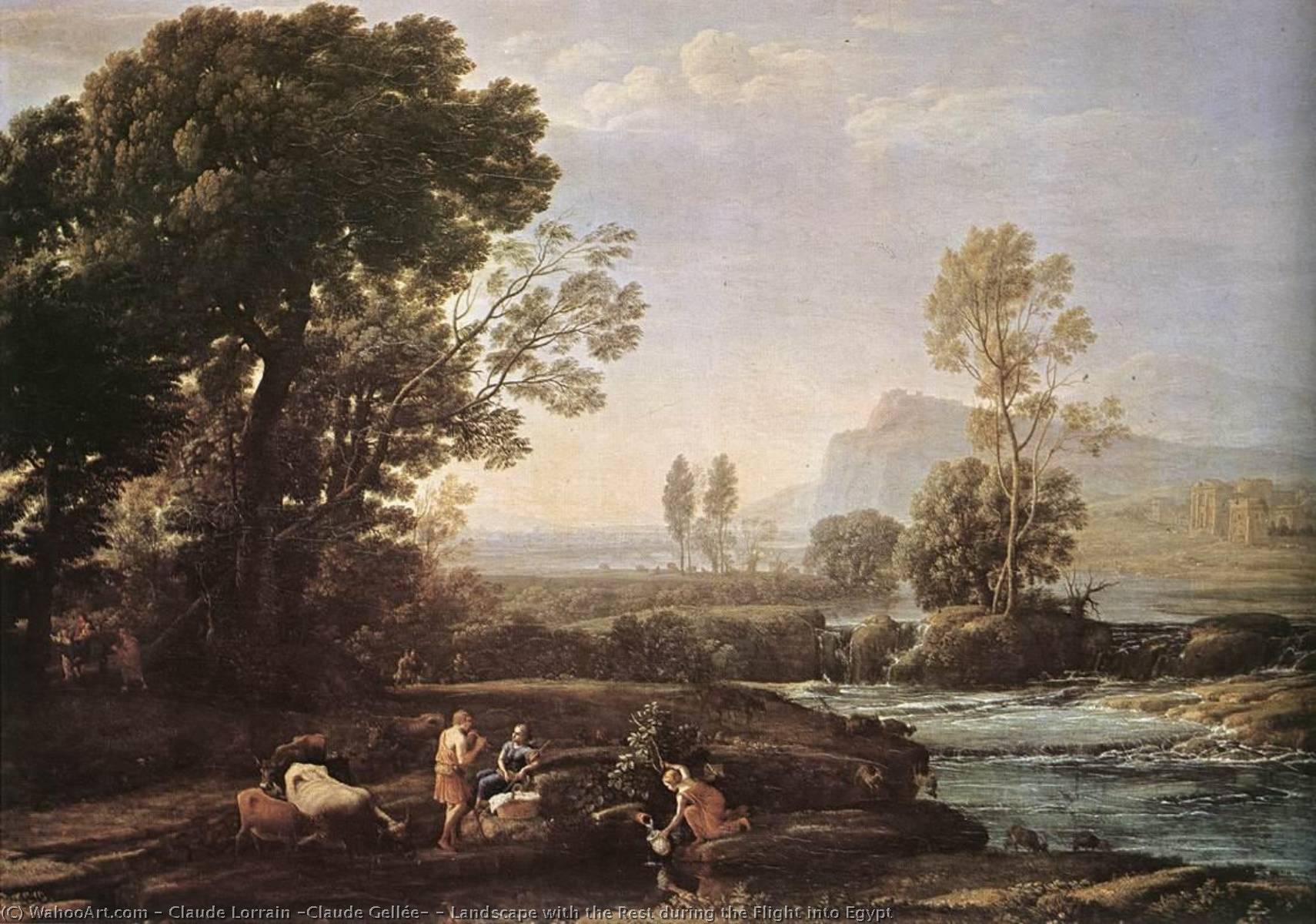 Order Oil Painting Replica Landscape with the Rest during the Flight into Egypt, 1647 by Claude Lorrain (Claude Gellée) (1600-1682) | ArtsDot.com