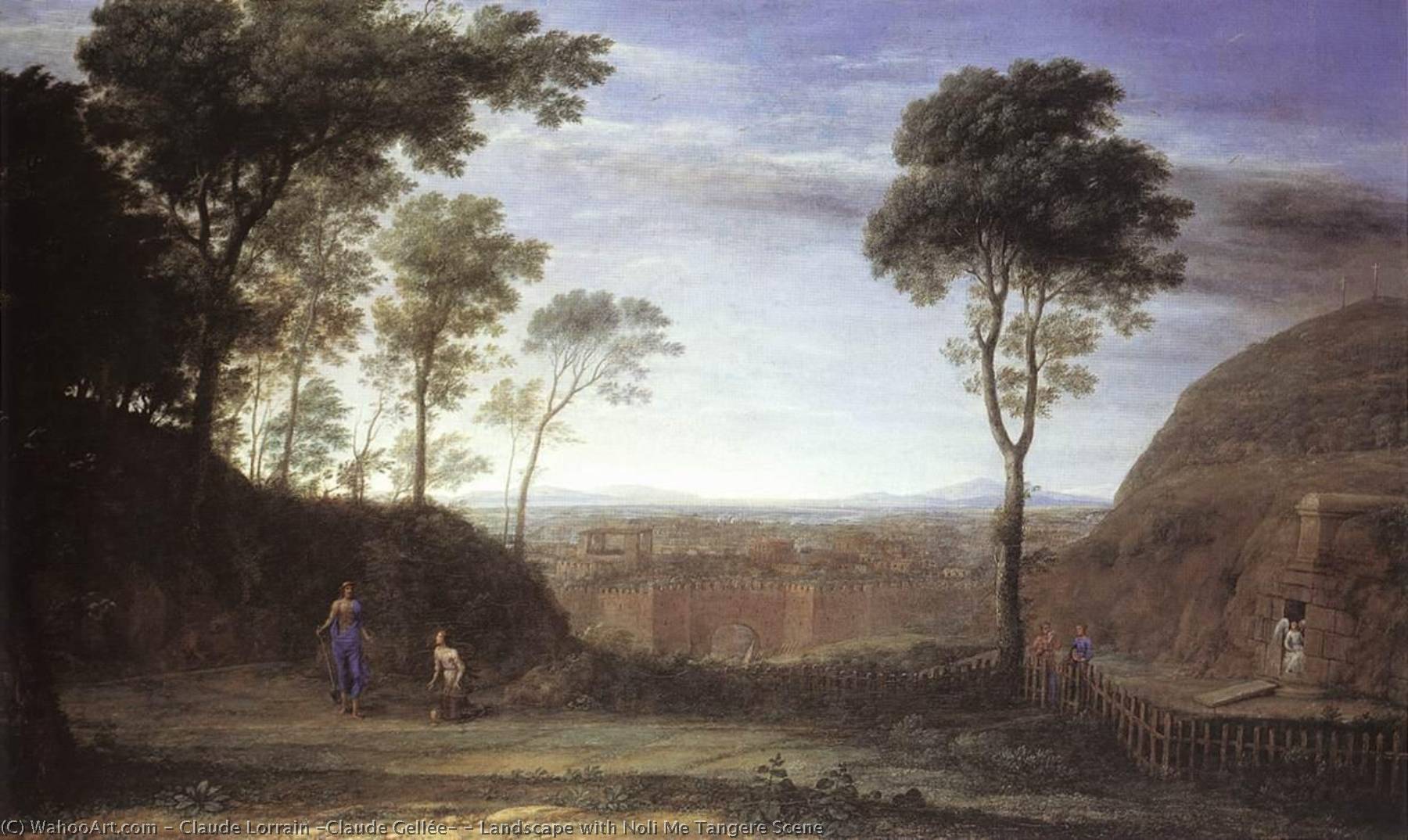 Order Paintings Reproductions Landscape with Noli Me Tangere Scene, 1681 by Claude Lorrain (Claude Gellée) (1600-1682) | ArtsDot.com