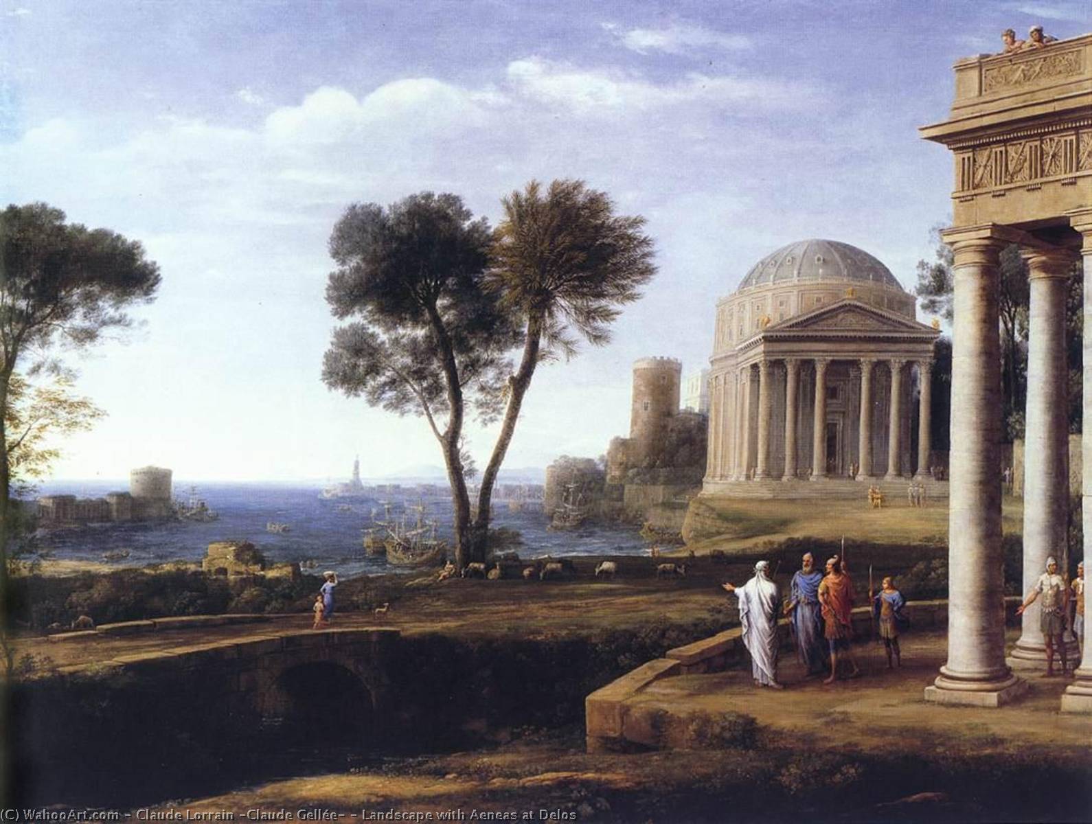 Order Paintings Reproductions Landscape with Aeneas at Delos, 1672 by Claude Lorrain (Claude Gellée) (1600-1682) | ArtsDot.com