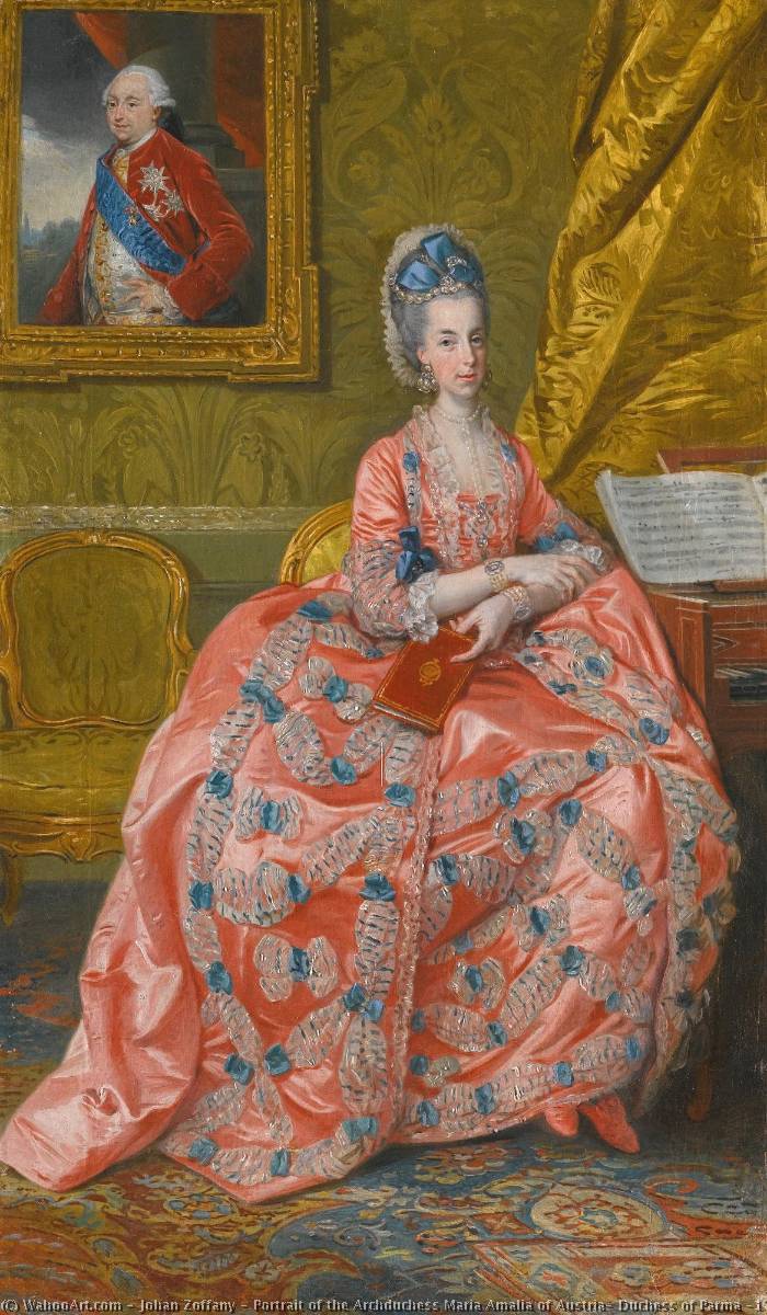 Order Oil Painting Replica Portrait of the Archduchess Maria Amalia of Austria, Duchess of Parma (1746 1804) by Johann Zoffany (1733-1810, Germany) | ArtsDot.com