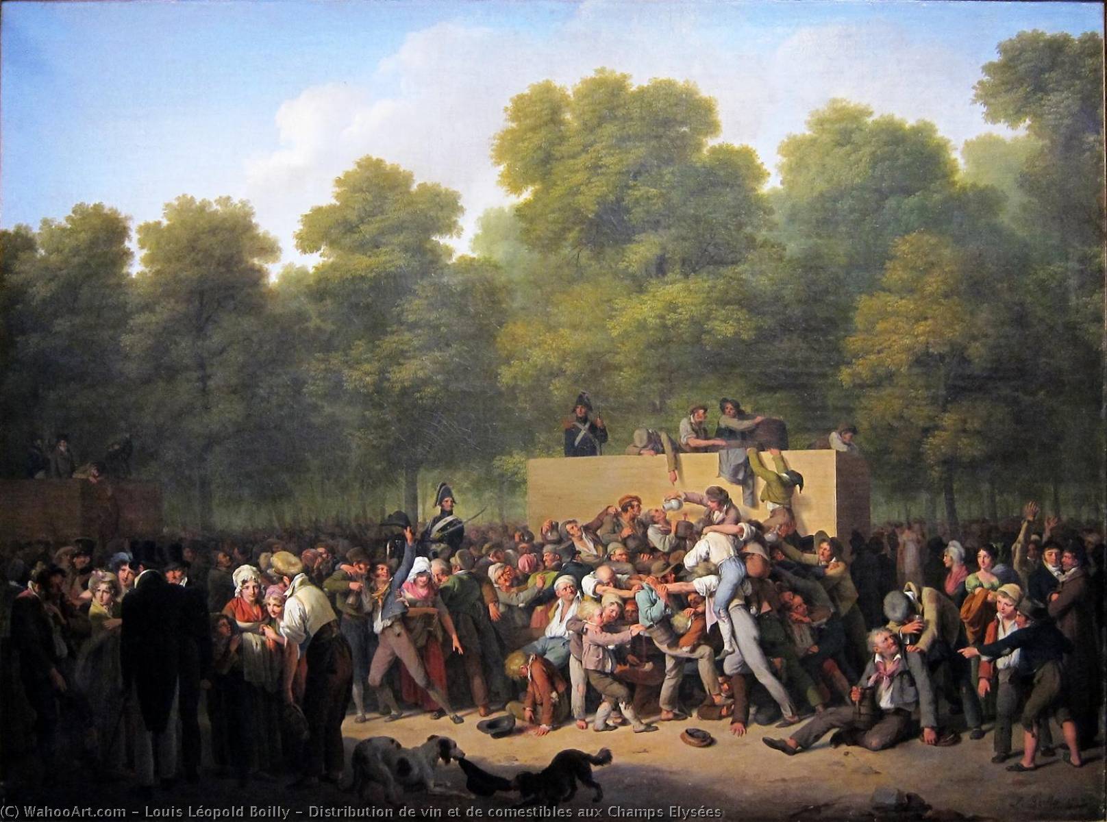 順序 「アート再現 ディストリビューション・デ・ビン・エ・デ・コメチブルズ aux Champs Elysées, 1822 バイ Louis Léopold Boilly (1761-1845, France) | ArtsDot.com