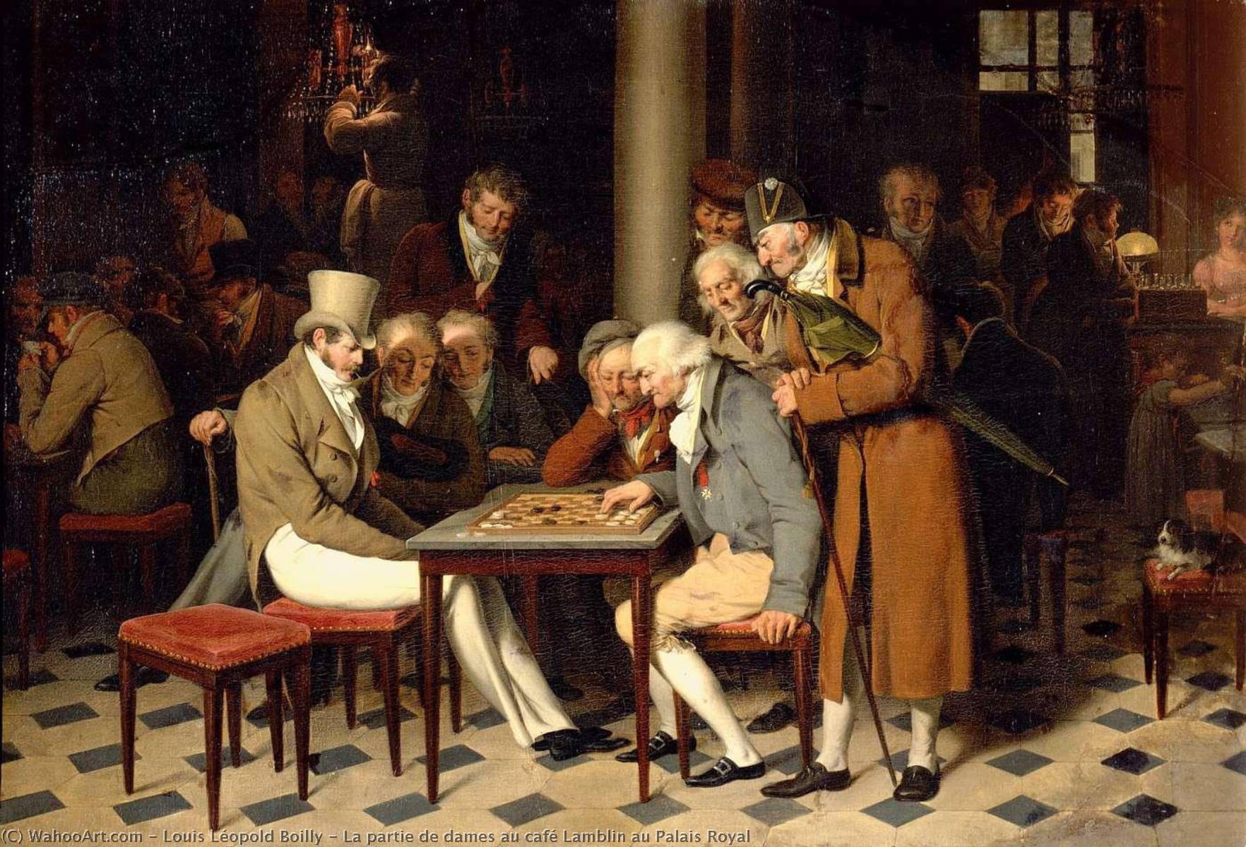 Ordinare Riproduzioni Di Quadri La partie de dames au café Lamblin au Palais Royal, 1824 di Louis Léopold Boilly (1761-1845, France) | ArtsDot.com