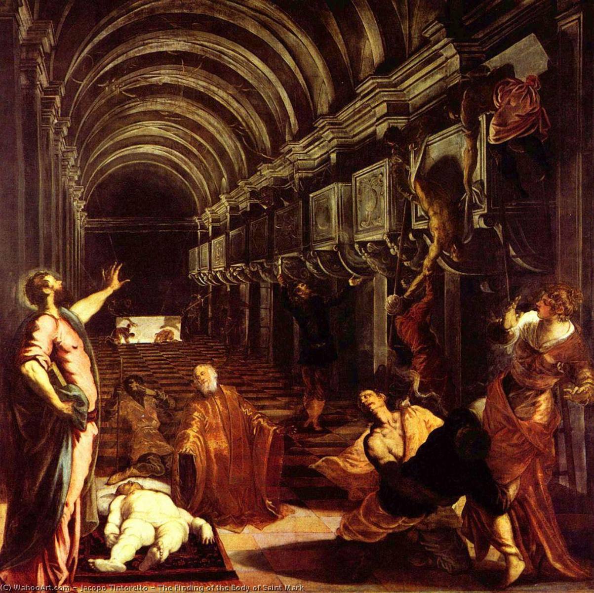 Order Oil Painting Replica The Finding of the Body of Saint Mark, 1562 by Jacopo Tintoretto (1518-1594) | ArtsDot.com