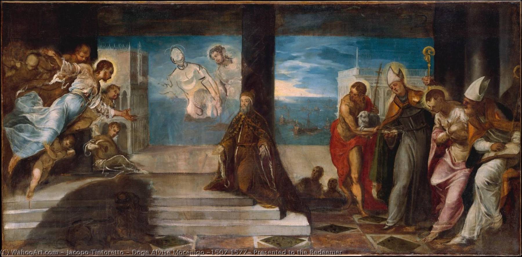 Buy Museum Art Reproductions Doge Alvise Mocenigo (1507 1577) Presented to the Redeemer, 1577 by Jacopo Tintoretto (1518-1594) | ArtsDot.com