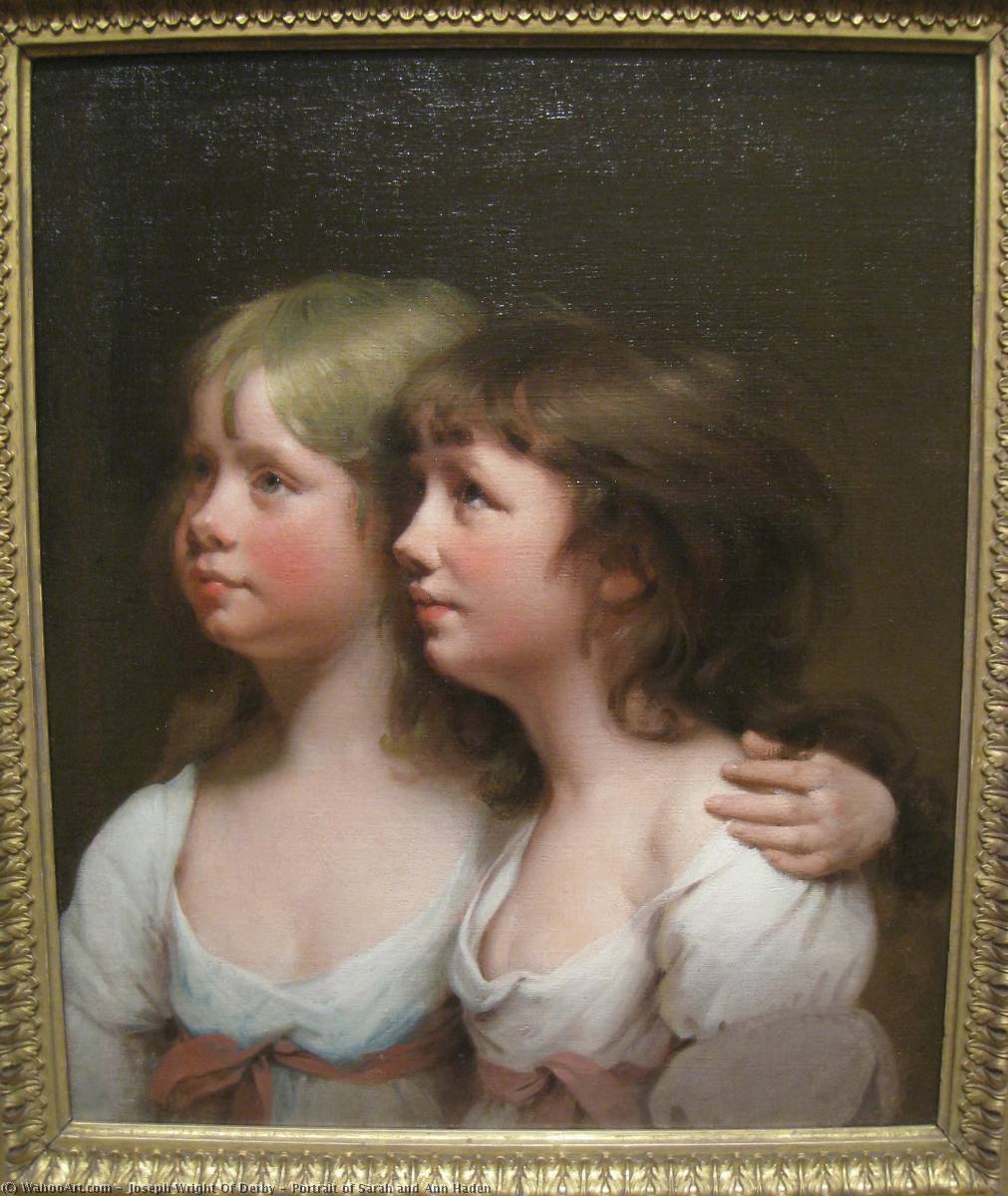 Order Artwork Replica Portrait of Sarah and Ann Haden, 1795 by Joseph Wright Of Derby (1734-1797, United Kingdom) | ArtsDot.com