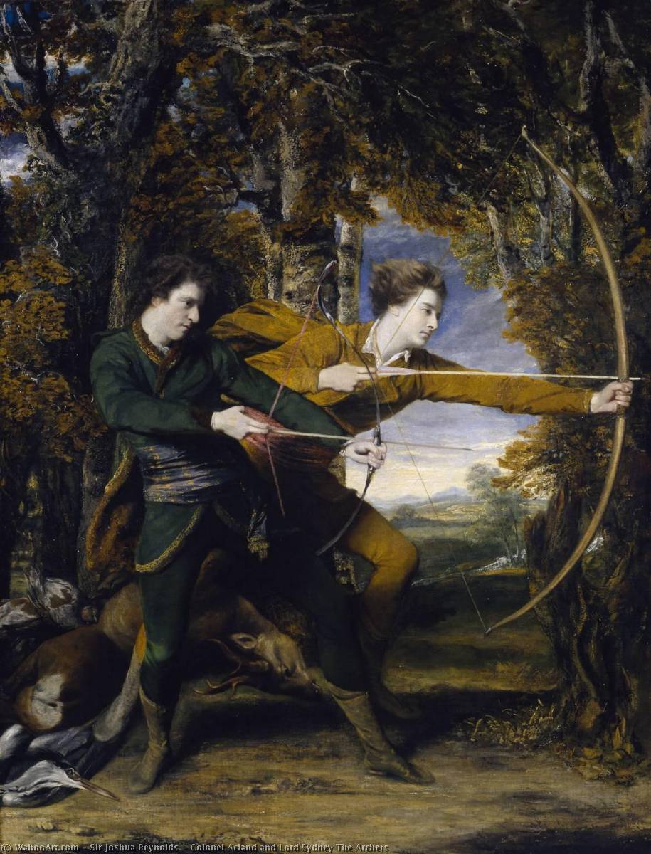 Order Paintings Reproductions Colonel Acland and Lord Sydney The Archers, 1769 by Joshua Reynolds | ArtsDot.com