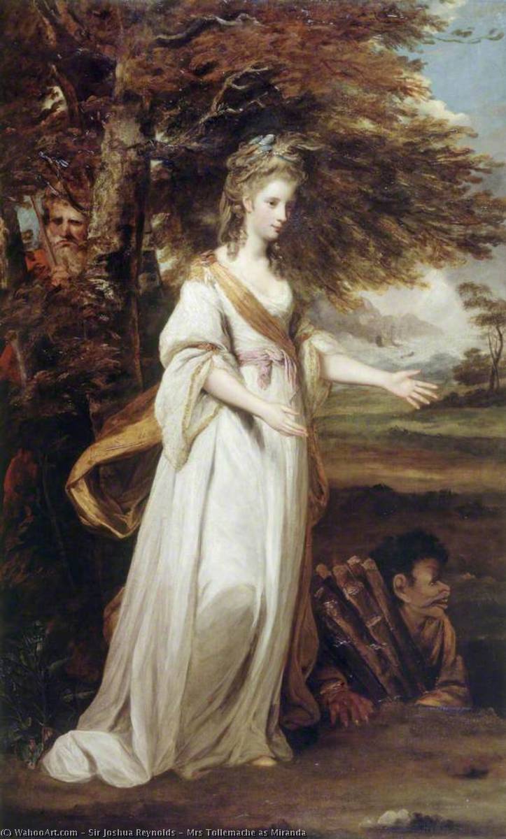 Buy Museum Art Reproductions Mrs Tollemache as Miranda, 1774 by Joshua Reynolds | ArtsDot.com