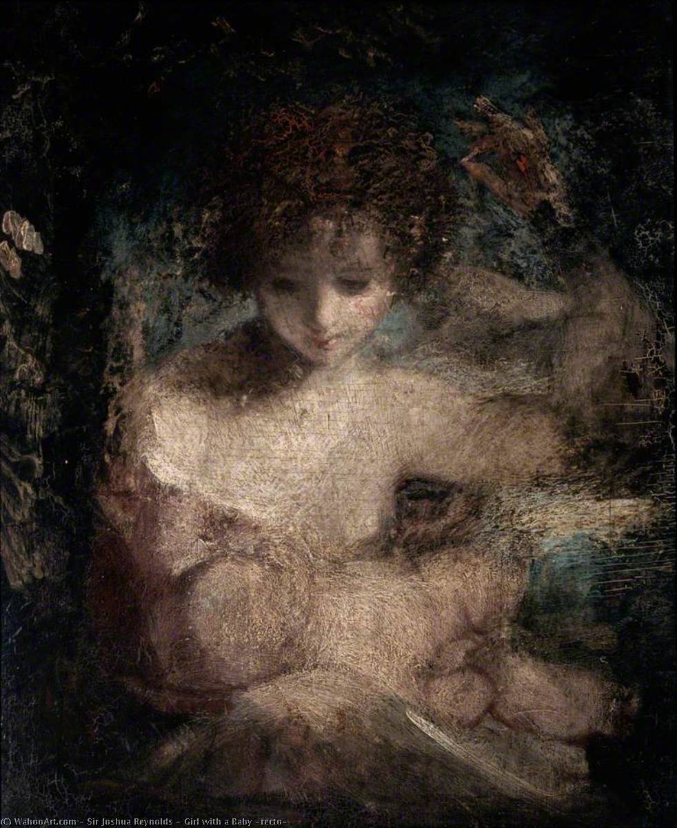 Order Paintings Reproductions Girl with a Baby (recto), 1782 by Joshua Reynolds | ArtsDot.com