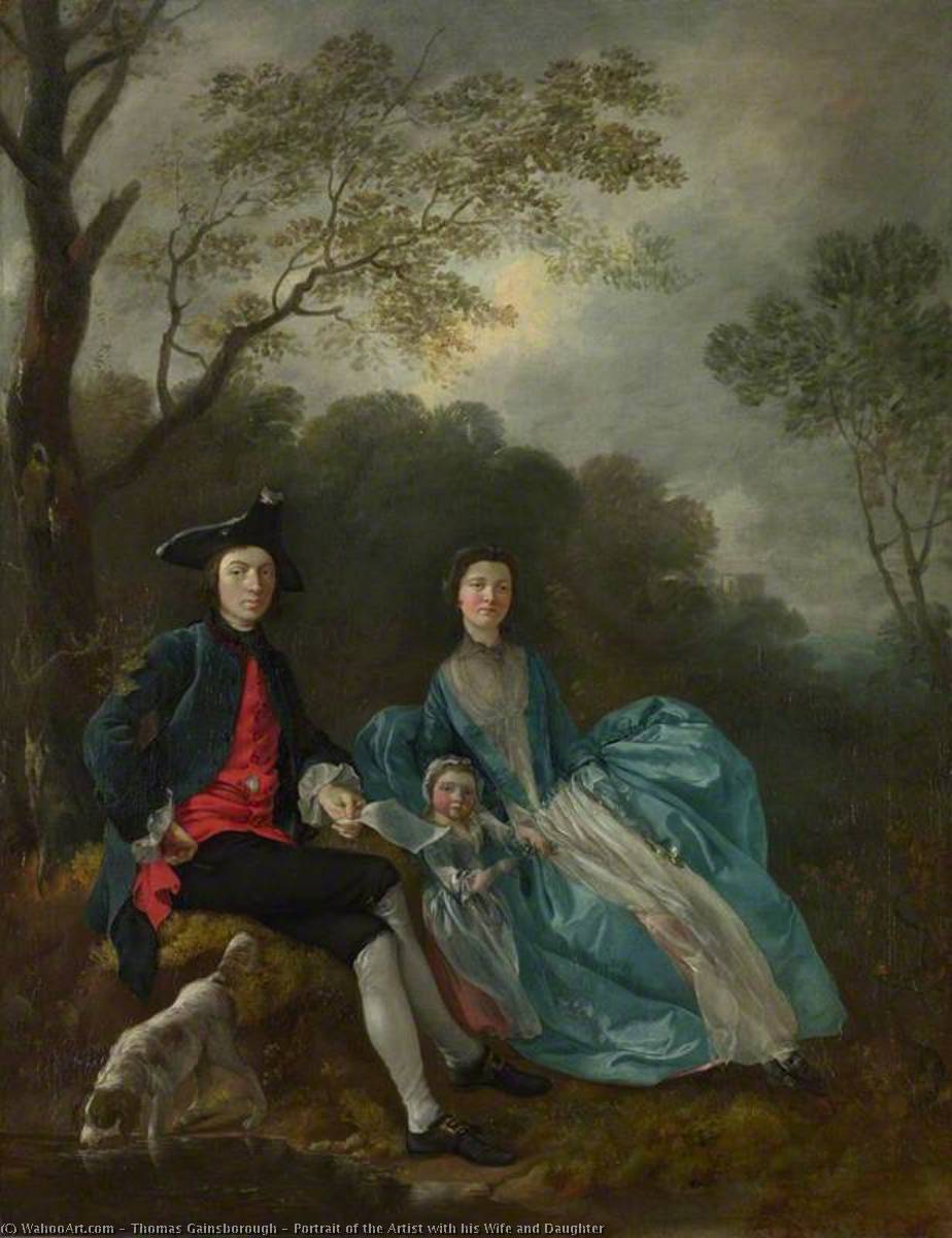 Order Oil Painting Replica Portrait of the Artist with his Wife and Daughter, 1748 by Thomas Gainsborough (1727-1788, United Kingdom) | ArtsDot.com