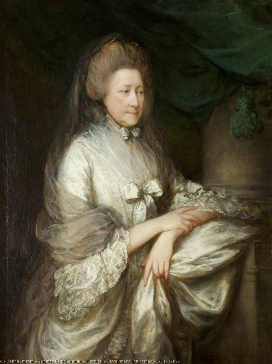 Order Oil Painting Replica Elizabeth, Viscountess Folkestone (1711–1782), 1780 by Thomas Gainsborough (1727-1788, United Kingdom) | ArtsDot.com