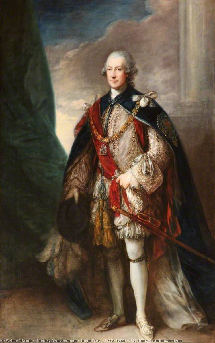 Order Paintings Reproductions Hugh Percy (1712–1786), 1st Duke of Northumberland by Thomas Gainsborough (1727-1788, United Kingdom) | ArtsDot.com
