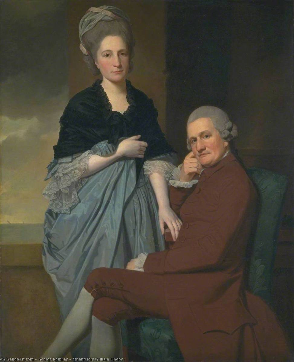 Order Oil Painting Replica Mr and Mrs William Lindow, 1772 by George Romney (1734-1802, United Kingdom) | ArtsDot.com