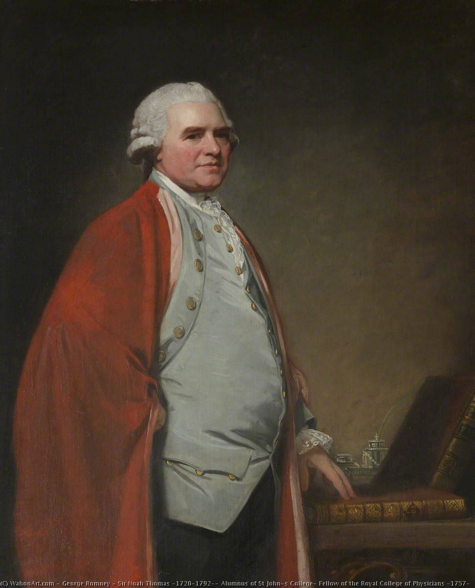 Order Paintings Reproductions Sir Noah Thomas (1720–1792), Alumnus of St John`s College, Fellow of the Royal College of Physicians (1757) by George Romney (1734-1802, United Kingdom) | ArtsDot.com