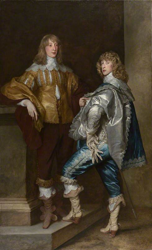 Order Paintings Reproductions Lord John Stuart and his Brother, Lord Bernard Stuart, 1638 by Anthony Van Dyck (1599-1641, Belgium) | ArtsDot.com