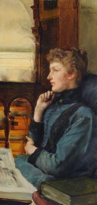 Order Paintings Reproductions Reverie Far Away Thoughts, 1874 by Lawrence Alma-Tadema | ArtsDot.com