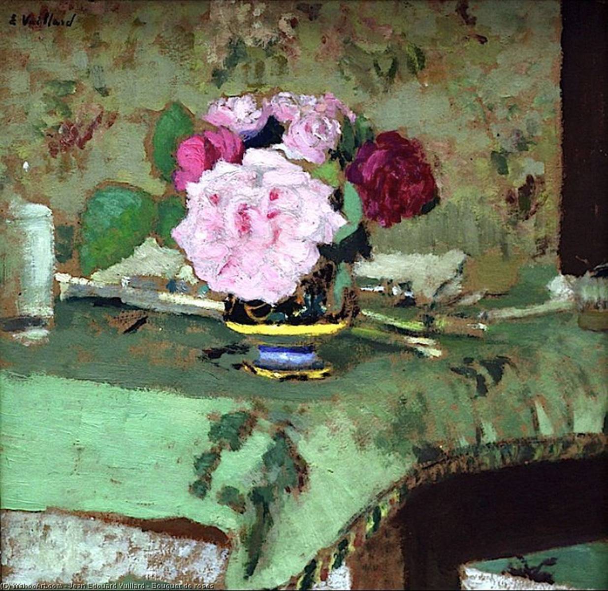 順序 油絵 ブーケ・デ・ローズ バイ Jean Edouard Vuillard (1868-1940, France) | ArtsDot.com
