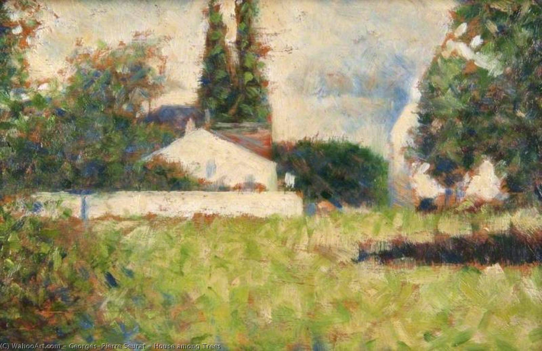 Buy Museum Art Reproductions House among Trees, 1883 by Georges Pierre Seurat (1859-1891, France) | ArtsDot.com