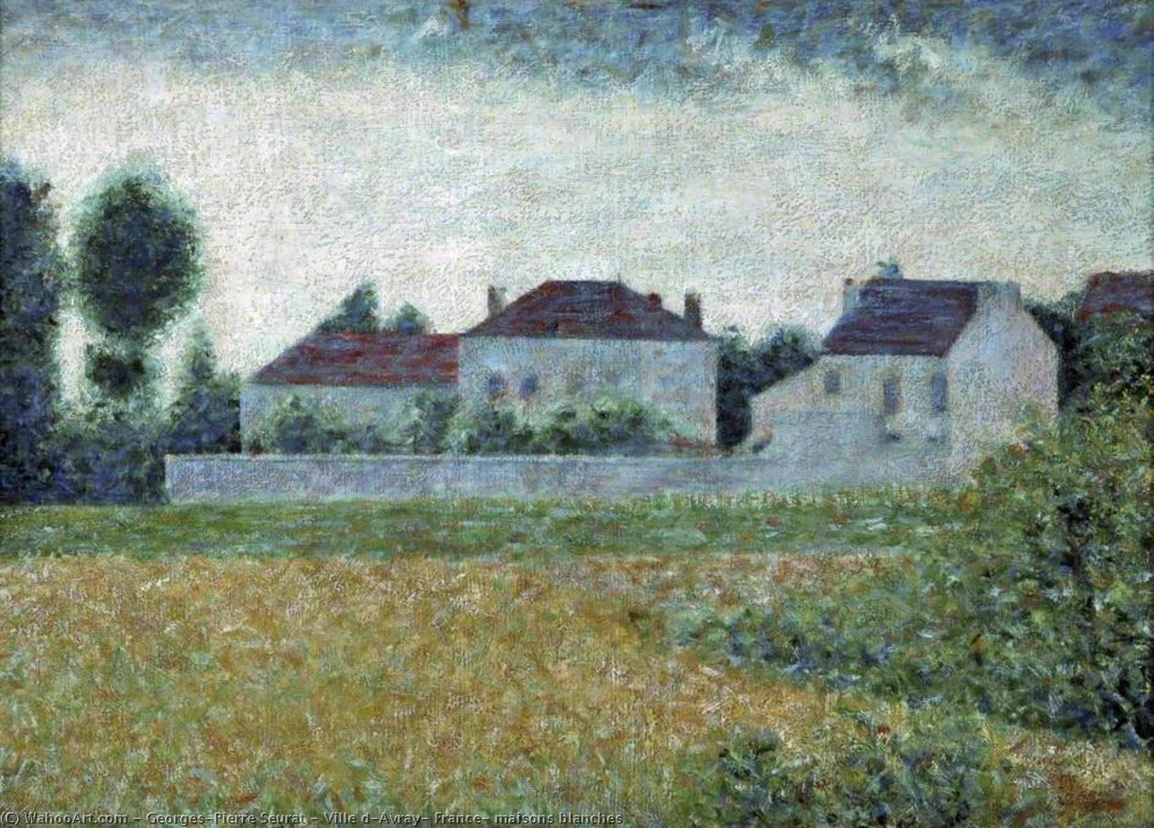 Buy Museum Art Reproductions Ville d`Avray, France, maisons blanches, 1882 by Georges Pierre Seurat (1859-1891, France) | ArtsDot.com