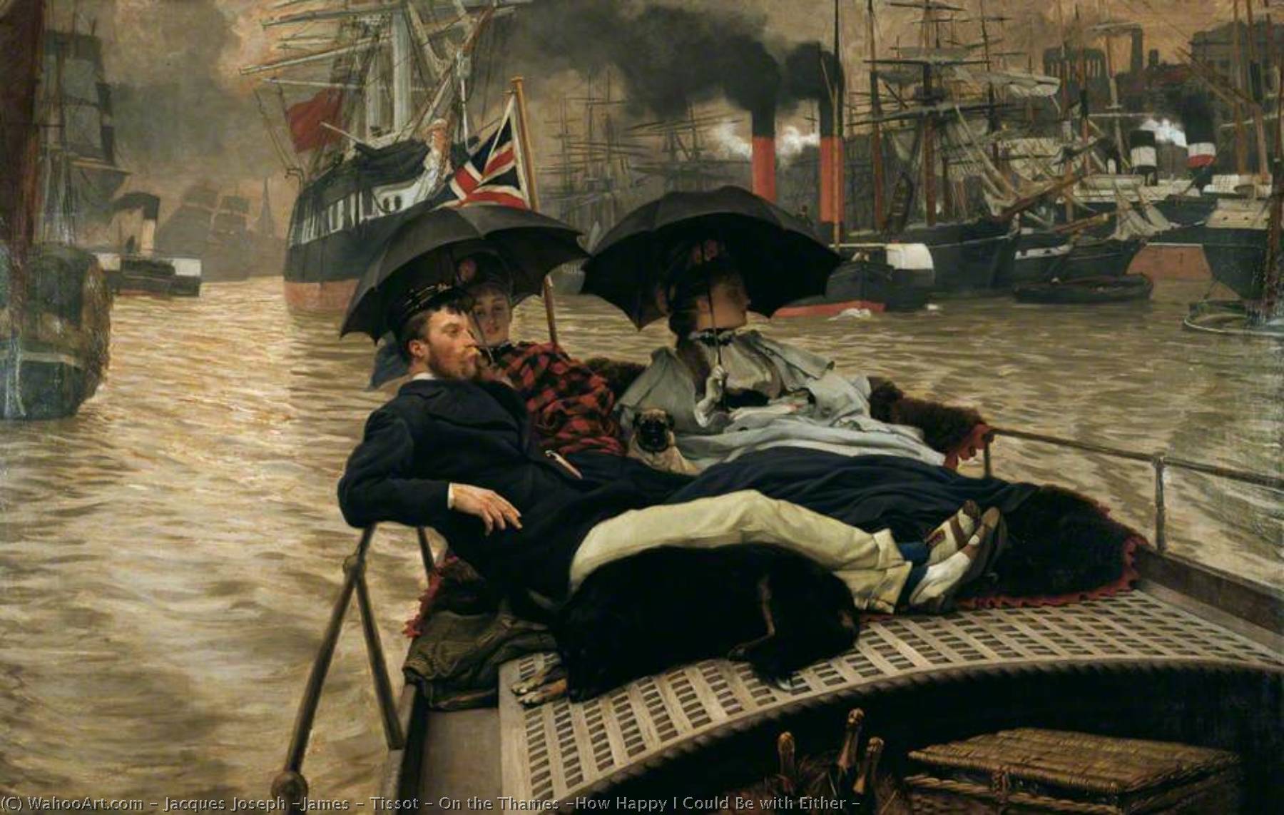 Order Art Reproductions On the Thames (How Happy I Could Be with Either ), 1876 by Jacques Joseph (James ) Tissot (1836-1902) | ArtsDot.com
