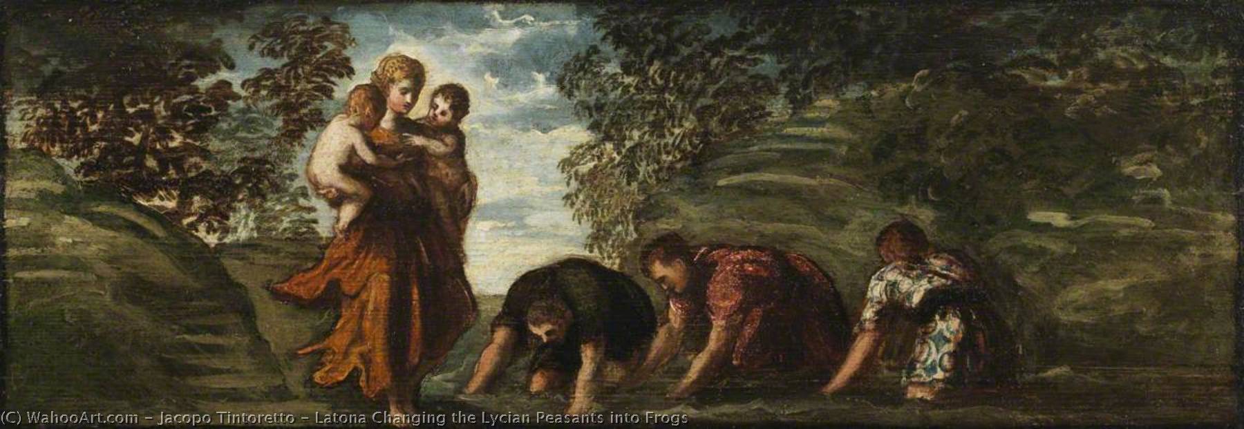 顺序 藝術再現 Latona 将利克斯农民改成法格, 1548 通过 Jacopo Tintoretto (1518-1594) | ArtsDot.com