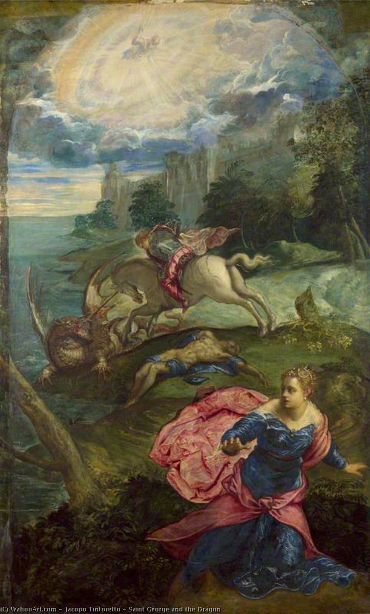 Order Paintings Reproductions Saint George and the Dragon, 1555 by Jacopo Tintoretto (1518-1594) | ArtsDot.com