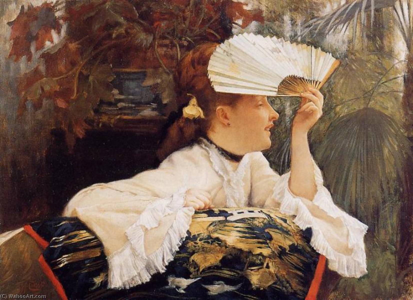 Order Oil Painting Replica The Fan, 1875 by James Jaques Joseph Tissot (1836-1902) | ArtsDot.com