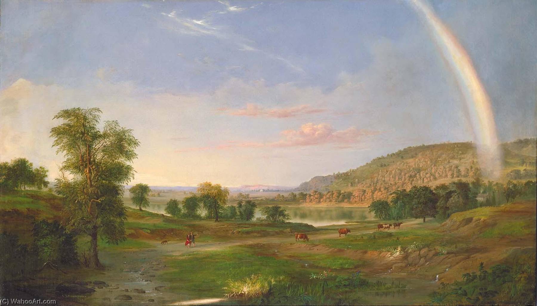Order Oil Painting Replica Landscape with Rainbow, 1859 by Robert Seldon Duncanson (1821-1872, United States) | ArtsDot.com