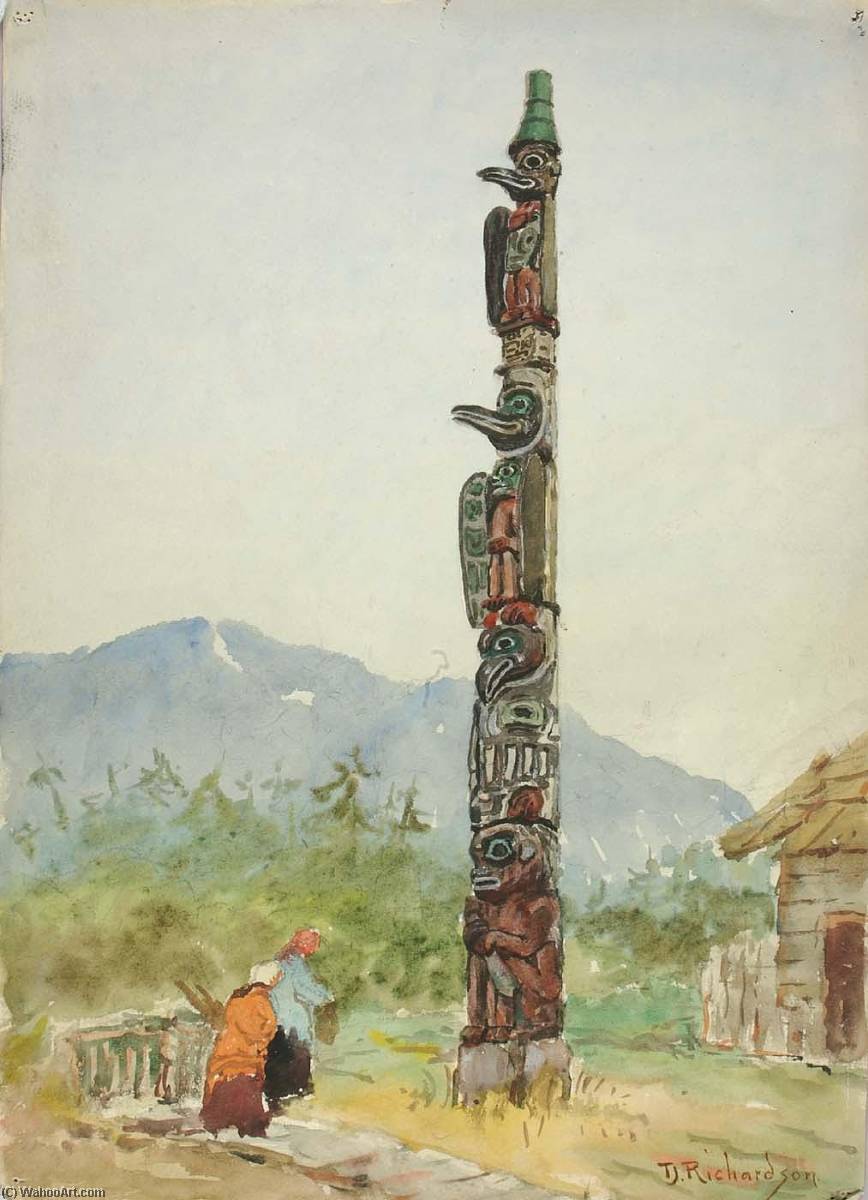 Order Artwork Replica The Raven Totem Pole, 1914 by Theodore J. Richardson (1855-1914) | ArtsDot.com