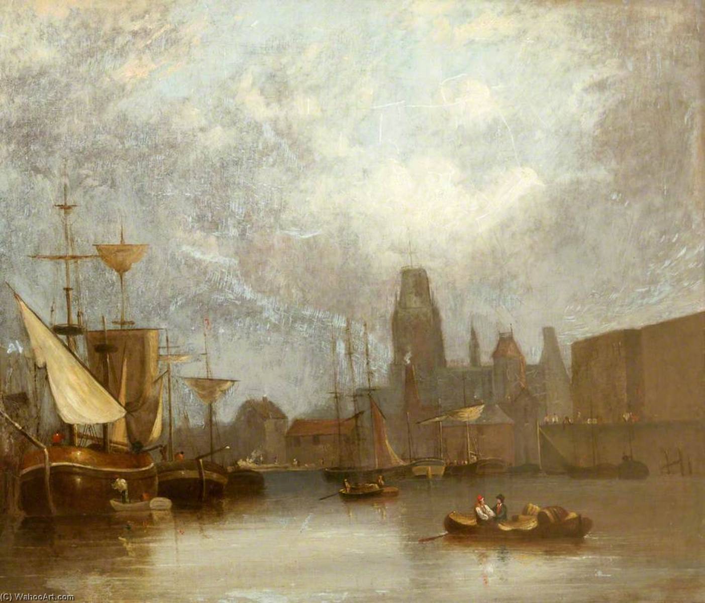 Order Artwork Replica St Mary Redcliffe from the Floating Harbour by John H (Jock) Wilson (1774-1855) | ArtsDot.com