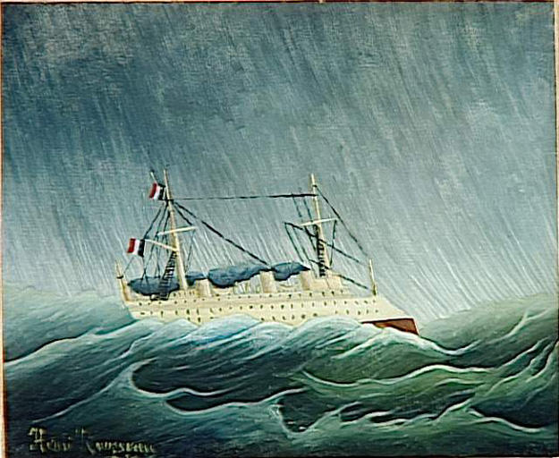Compra Riproduzioni D'arte Del Museo Le navire dans la tempete di Henri Julien Félix Rousseau (Le Douanier) (1844-1910) | ArtsDot.com