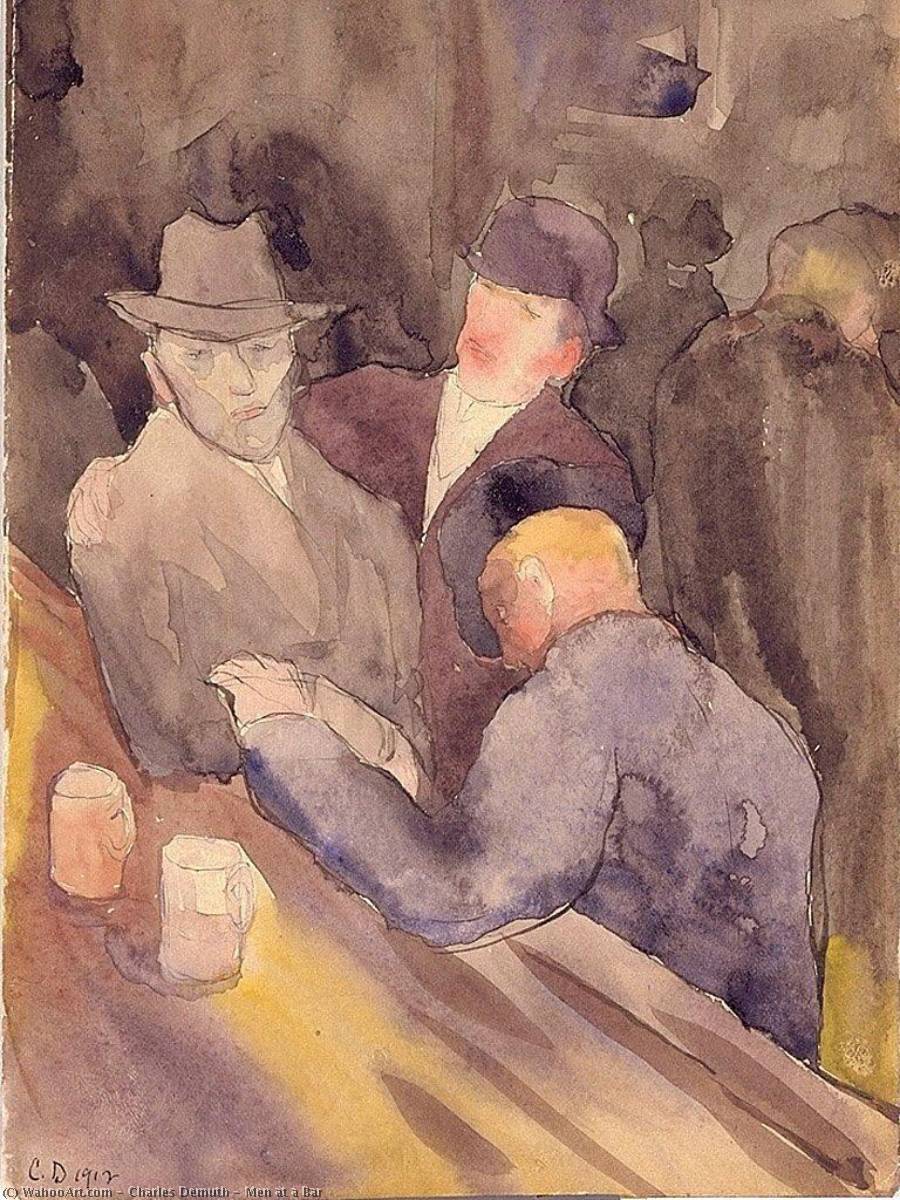 Order Oil Painting Replica Men at a Bar, 1912 by Charles Demuth (1883-1935, United States) | ArtsDot.com