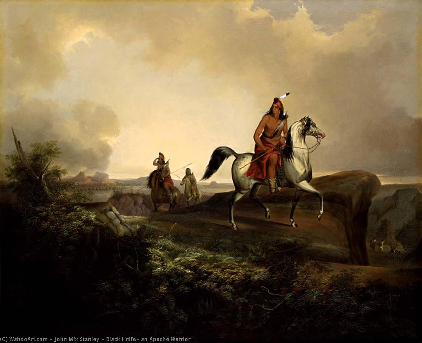 Order Oil Painting Replica Black Knife, an Apache Warrior, 1846 by John Mix Stanley (1814-1872, United States) | ArtsDot.com