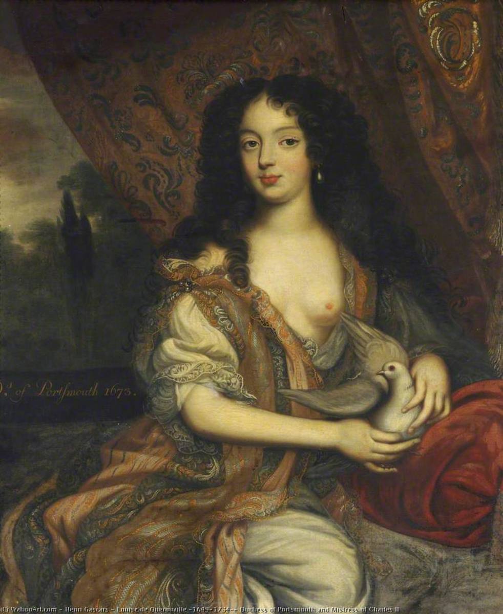 Order Oil Painting Replica Louise de Querouaille (1649–1734), Duchess of Portsmouth and Mistress of Charles II, 1673 by Henri Gascars (1635-1701) | ArtsDot.com