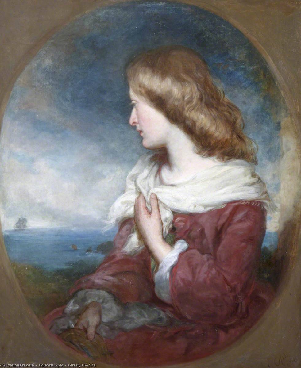 Girl by the Sea, 1856 by Edward Opie Edward Opie | ArtsDot.com