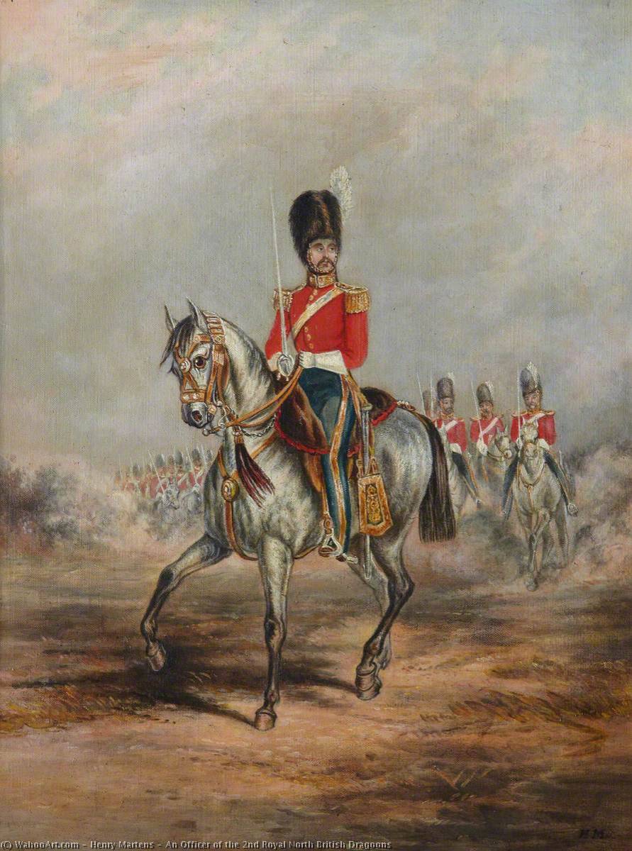 Buy Museum Art Reproductions An Officer of the 2nd Royal North British Dragoons, 1853 by Henry Martens (1790-1868) | ArtsDot.com