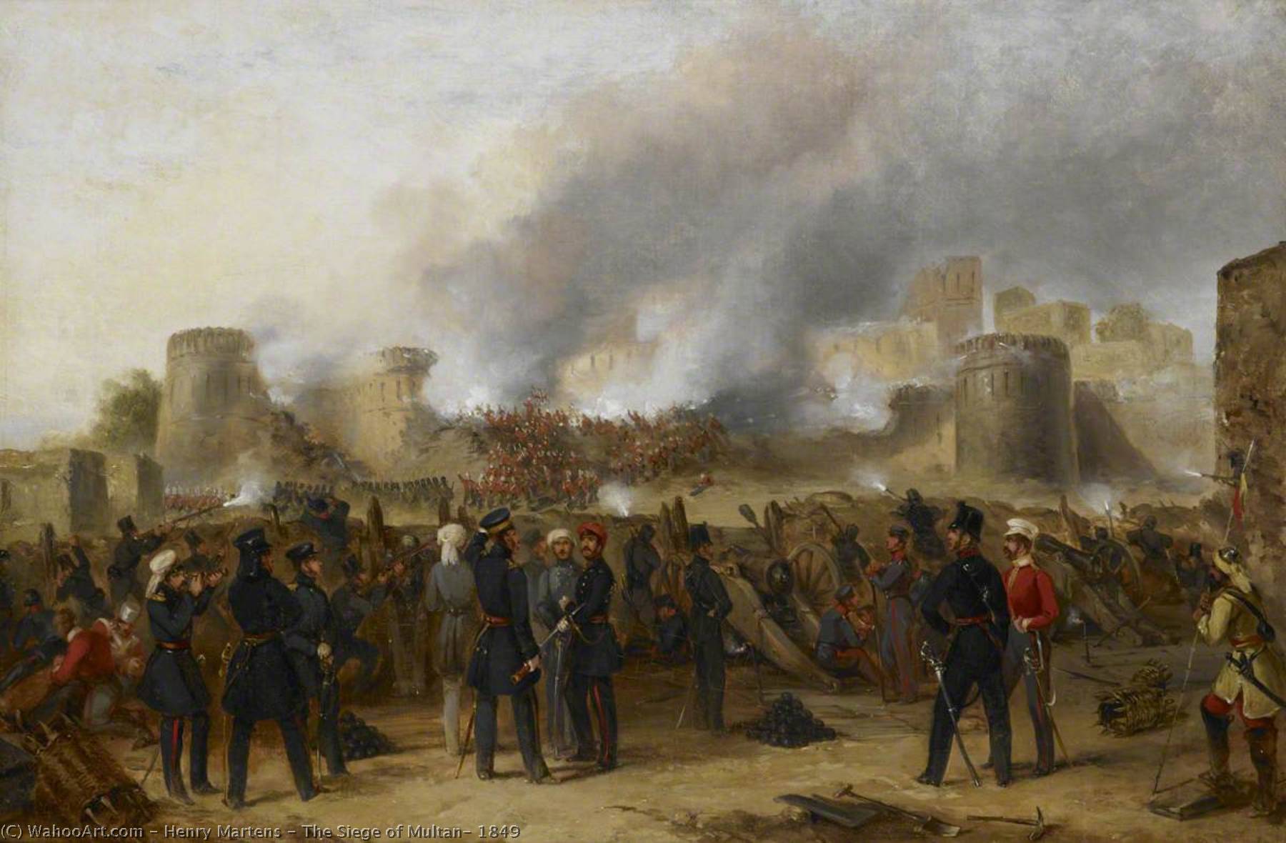 顺序 畫複製 The Siege of Multan, 1849, 1849 通过 Henry Martens (1790-1868) | ArtsDot.com