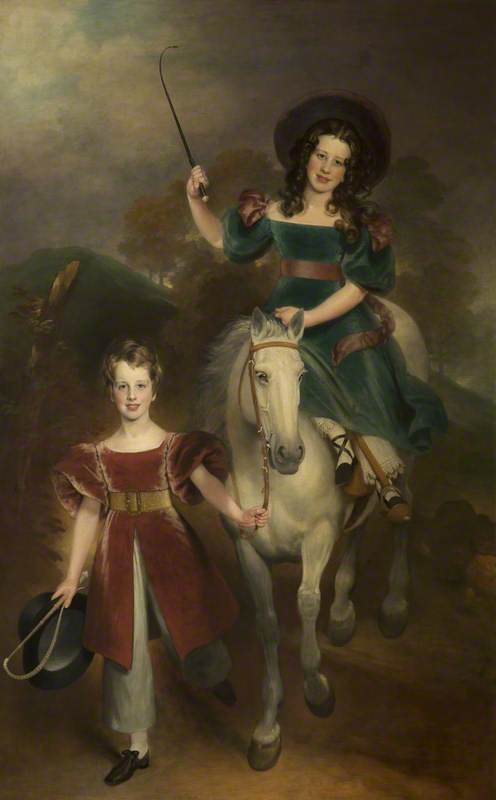 Buy Museum Art Reproductions George Harry, Lord Grey of Groby (1826–1883), Later 7th Earl of Stamford, and His Sister Lady Margaret Henrietta Maria Grey (d.1852), Later Lady Milbank, as Children, 1833 by George Sanders (1774-1846) | ArtsDot.com
