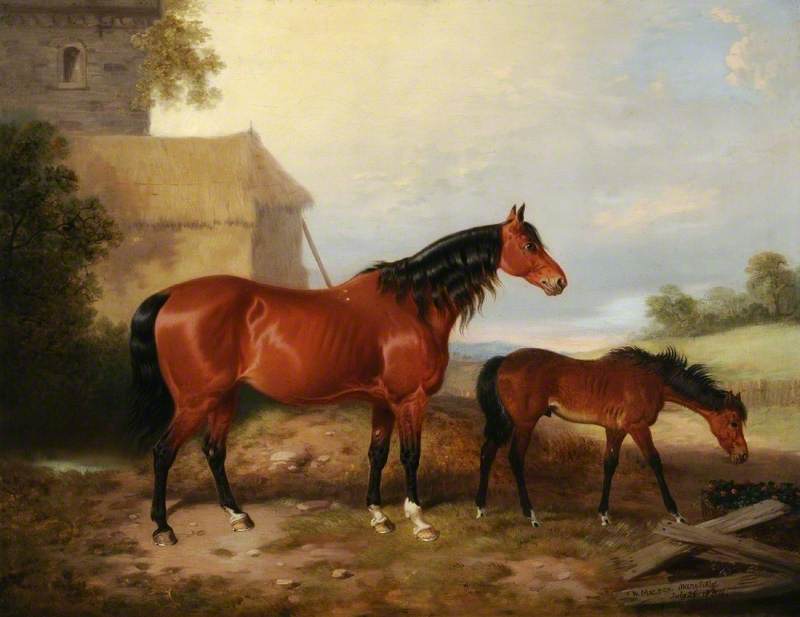 Order Oil Painting Replica Mare and Foal, 1854 by William Malbon (1805-1877) | ArtsDot.com
