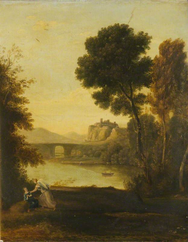 Order Oil Painting Replica Hagar and the Angel (after Claude Lorrain) by George Haddo (1816-1864) | ArtsDot.com