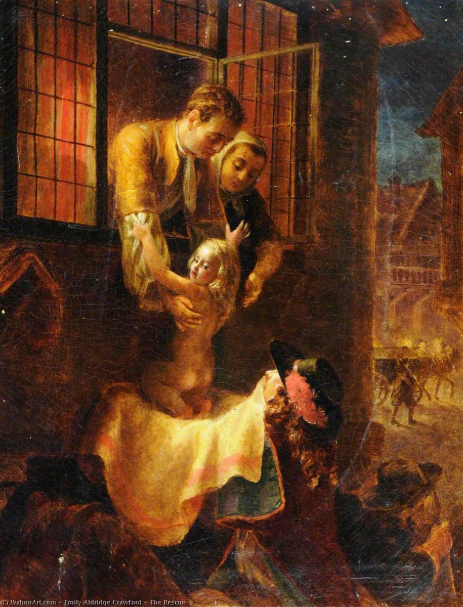 Order Oil Painting Replica The Rescue by Emily Aldridge Crawford (1869-1906) | ArtsDot.com