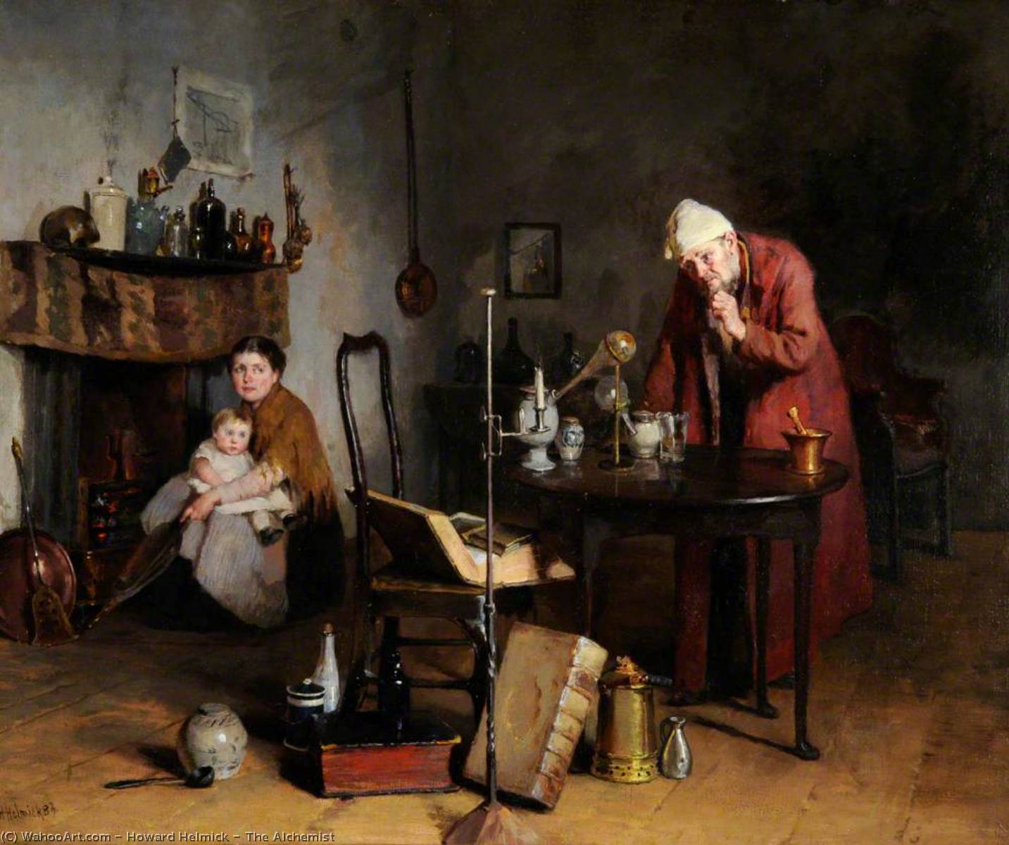 Order Oil Painting Replica The Alchemist, 1883 by Howard Helmick (1845-1907) | ArtsDot.com