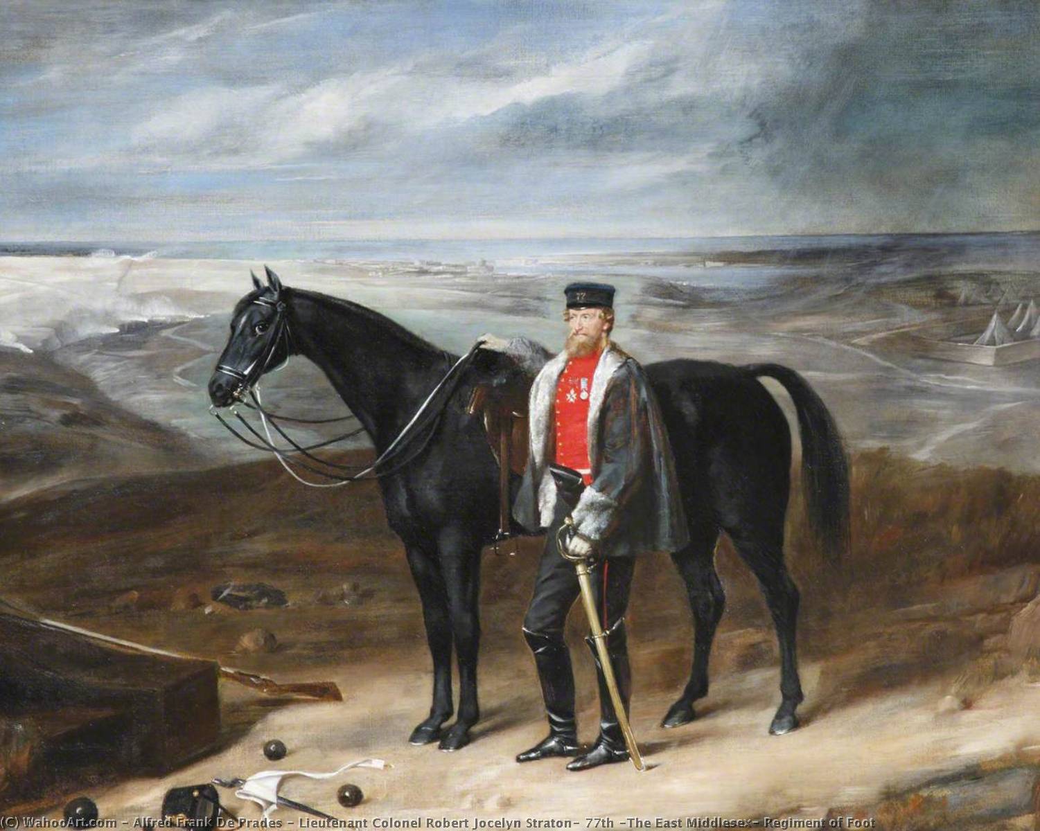 Buy Museum Art Reproductions Lieutenant Colonel Robert Jocelyn Straton, 77th (The East Middlesex) Regiment of Foot, 1855 by Alfred Frank De Prades (1825-1885) | ArtsDot.com