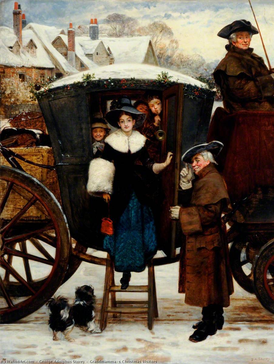 Buy Museum Art Reproductions Grandmamma`s Christmas Visitors, 1873 by George Adolphus Storey (1834-1919) | ArtsDot.com